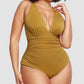 Sexy Damen Badeanzug mit Raffung, tiefem V-Ausschnitt und Shaping-Effekt