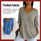 Unifarbenes gestricktes Top mit V-Ausschnitt