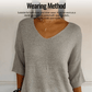 Unifarbenes gestricktes Top mit V-Ausschnitt