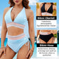 💃Urlaubsangebot 50 % RABATT💃Bikini-Sets mit hoher Taille und Bauchkontrolle in Farbblock-Optik