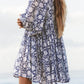 🔥HOT SALE-49% Rabatt🔥V-Ausschnitt Sommer Halbe Ärmel Floral Tunika Kurzes Kleid