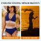 💃Urlaubsangebot 50 % RABATT💃Bikini-Sets mit hoher Taille und Bauchkontrolle in Farbblock-Optik