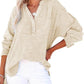 🔥Sonderpreis dieser Woche🔥Lässige Damen-Langarmshirts mit Knopfleiste und V-Ausschnitt, übergroße, einfarbige Blusen