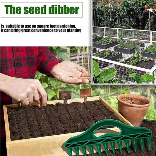 🌱Gartensaat-Abstandshalter & Pflanzholz – Präzisions-Pflanzwerkzeug mit 12 Löchern