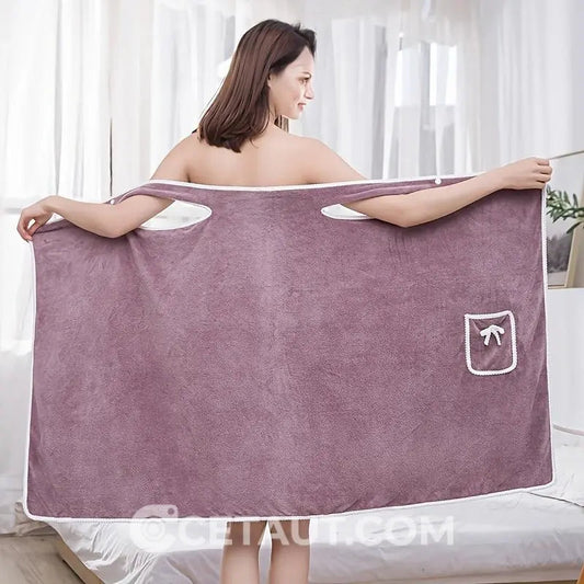 ⏳ LETZTER TAG IM ANGEBOT: 50% Rabatt auf das zweite Produkt⏰Damen Bademantel aus Coral Fleece – Schnelltrocknend, Atmungsaktiv & Bequem mit Verstellbaren Bändern | Ideal für Dusche, Pool, Yoga | Hautfreundlich & Vielseitig