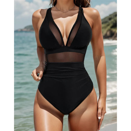 🌷Letzter Tag der Aktion 50% Rabatt 🏝️Mesh Tummy Control Badeanzug👙