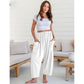 💥Diese Woche zum Sonderpreis🎁☀️Damen-Leinenhosen mit weitem Bein und Taschen