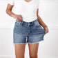 🥇LETZTER VERKAUFSTAG 50% RABATT⏳Ausgefranster Saum, abgeschnittene Jeansshorts mit hohem Aufstieg