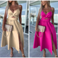 Damen Spaghettiträger Kleid mit hohem Schlitz