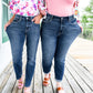 Bauchfreie Slim Fit Jeans mit Bündchen