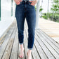 Bauchfreie Slim Fit Jeans mit Bündchen