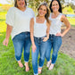 Bauchfreie Slim Fit Jeans mit Bündchen