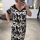 Off-Shoulder V-Ausschnitt Modisches Atmungsaktives Kleid