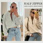 💖Sweatshirt mit überschnittenen Schultern und Reißverschluss für Damen