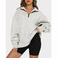 💖Sweatshirt mit überschnittenen Schultern und Reißverschluss für Damen
