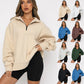 💖Sweatshirt mit überschnittenen Schultern und Reißverschluss für Damen