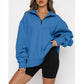 💖Sweatshirt mit überschnittenen Schultern und Reißverschluss für Damen