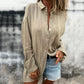 Damen Leinen Button-Down-Hemd in großen Größen