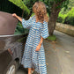 🌸Frühjahrsangebote🌸Elegantes Boho-Maxi-Kleid mit Puffärmeln und Blumenmuster für Damen