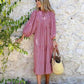🌸Frühjahrsangebote🌸Elegantes Boho-Maxi-Kleid mit Puffärmeln und Blumenmuster für Damen