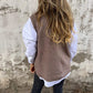 Damen sagen lässige V-Ausschnitt Strickpullover Weste