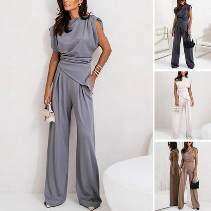 💕Elegantes, einfarbiges zweiteiliges Set für Damen😎(2-teiliges Set)💕