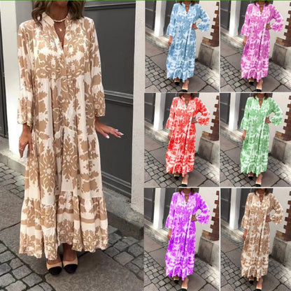 🌸Saisonales Kleid 50 % RABATT🌸 Maxikleid mit Bohemian-Print