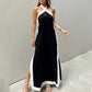 Rückenfreies Neckholder-Maxikleid mit Schlitz für Damen