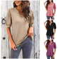 Damen V-Ausschnitt Lässiges Puff Kurzarm Top Elegantes T-Shirt