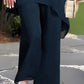 Damen-Zweiteiler: Charmantes asymmetrisches Top & Hose mit weitem Bein