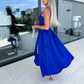 Damen Spaghettiträger Kleid mit hohem Schlitz