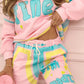 Zweiteiliges Sweatshirt- und Jogginghosen-Set mit buntem Aufdruck für Damen