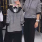 Damen-Set aus gestreiftem Oberteil und einfarbiger Hose