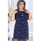 Damen Blumenkleid mit lockerer Passform, kurzen Ärmeln und Wellenkante