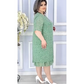 Damen Blumenkleid mit lockerer Passform, kurzen Ärmeln und Wellenkante