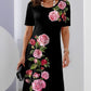 Rose Bloom Short Sleeve Dress