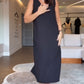 Damen elegantes ärmelloses Kleid in Schwarz