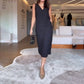 Damen elegantes ärmelloses Kleid in Schwarz