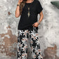 🌸 Lässiges Damen-Set mit weiten Hosen und kurzärmligem Oberteil mit Blumenmuster