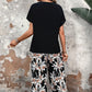 🌸 Lässiges Damen-Set mit weiten Hosen und kurzärmligem Oberteil mit Blumenmuster