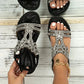 🔥Sommer-Schnäppchen - Schicke flache Sandalen mit Blumen-Strass