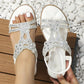 🔥Sommer-Schnäppchen - Schicke flache Sandalen mit Blumen-Strass