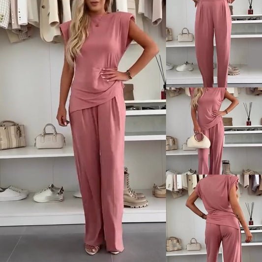 🔥Nachhaltiges 2-teiliges Set💥 Ärmelloses Top & Weite Hose – GOTS-Baumwolle für Sommer/Urlaub