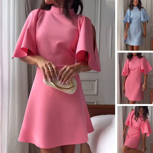 🔥 Kurzes, tailliertes Damenkleid mit Schlitzärmeln👗