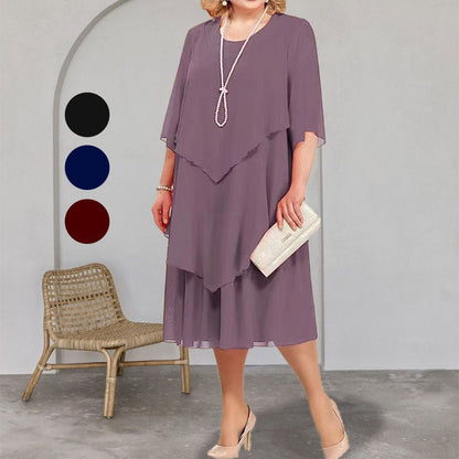 Midikleid im Lagen-Look in großen Größen