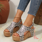 Keilsandalen mit Leopardenmuster für Damen