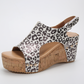 Keilsandalen mit Leopardenmuster für Damen