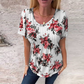 🌸Lockere Bluse mit Rundhalsausschnitt und kurzen Ärmeln für Damen mit Blumenmuster