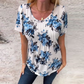 🌸Lockere Bluse mit Rundhalsausschnitt und kurzen Ärmeln für Damen mit Blumenmuster