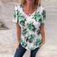 🌸Lockere Bluse mit Rundhalsausschnitt und kurzen Ärmeln für Damen mit Blumenmuster